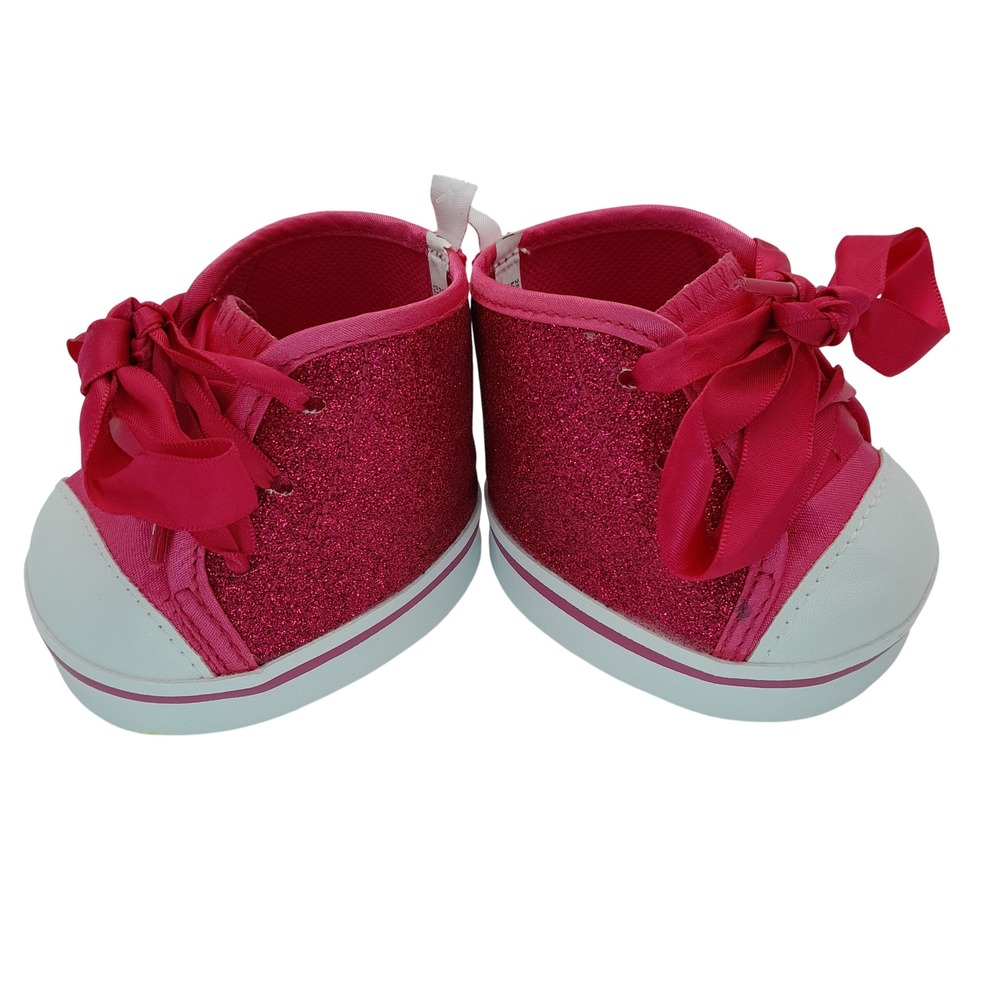 Build-A-Bear Workshop Pink Glitter High Top Sneakers Plush Shoes 25629
